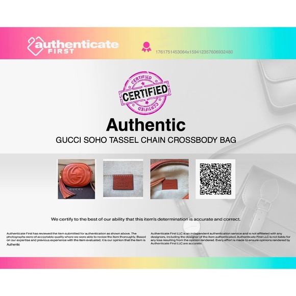 Certified Authentic Gucci Soho Nubuck Tassel Chain Mini Crossbody Bag with COA - Picture 15 of 15